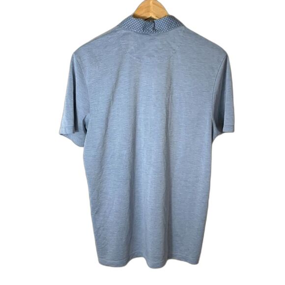 Ted Baker Blue Frend Polka Dot Collar Short Sleeve Polo Shirt Size 4 (US L) - Picture 5 of 13